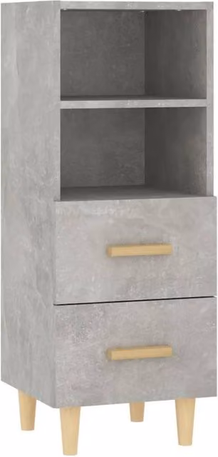 Berkfield Home Sideboard in Concrete Grey, Engineered Wood, W/D/H: 34.5 x 34 x 90 cm – 1