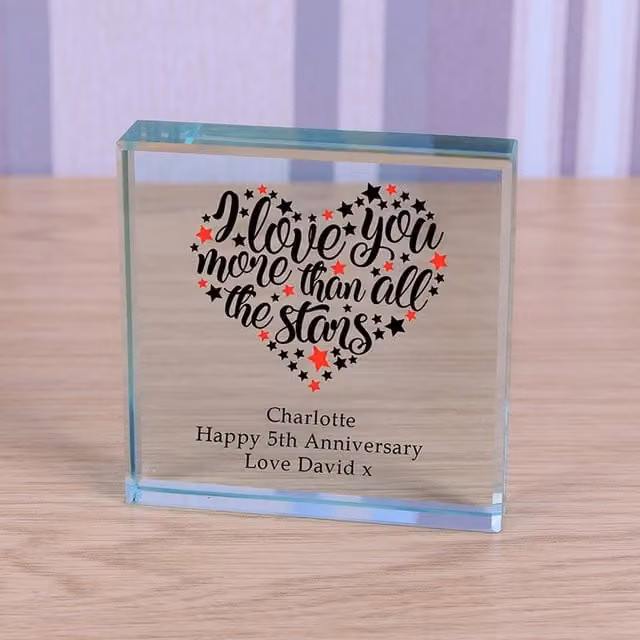 Uniqueful Personalised All the Stars Glass Token in Clear and Beige