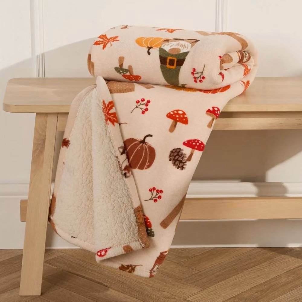 Pawnora Beige Sherpa Soft Warm Fleece Throw Blanket – 2