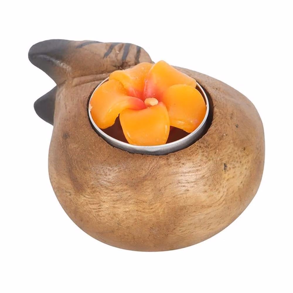 Uniqueful Curled Cat Tealight Holder in Brown – 2