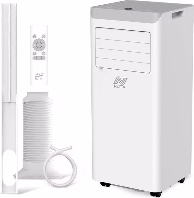 Netta 7000BTU 3-in-1 Monobloc Portable Air Conditioner in White, Height: 67.3 cm