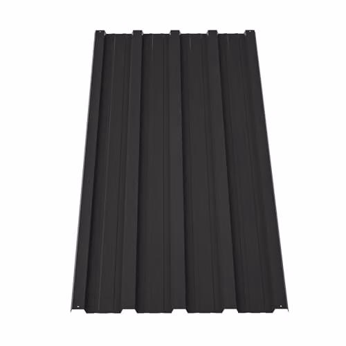 BIRCHTREE 12x Corrugated Steel Metal Roofing Panels for Sheds, Garages and Carports, Grey and Black, W: 45.0 cm, L: 129.0 cm – 3