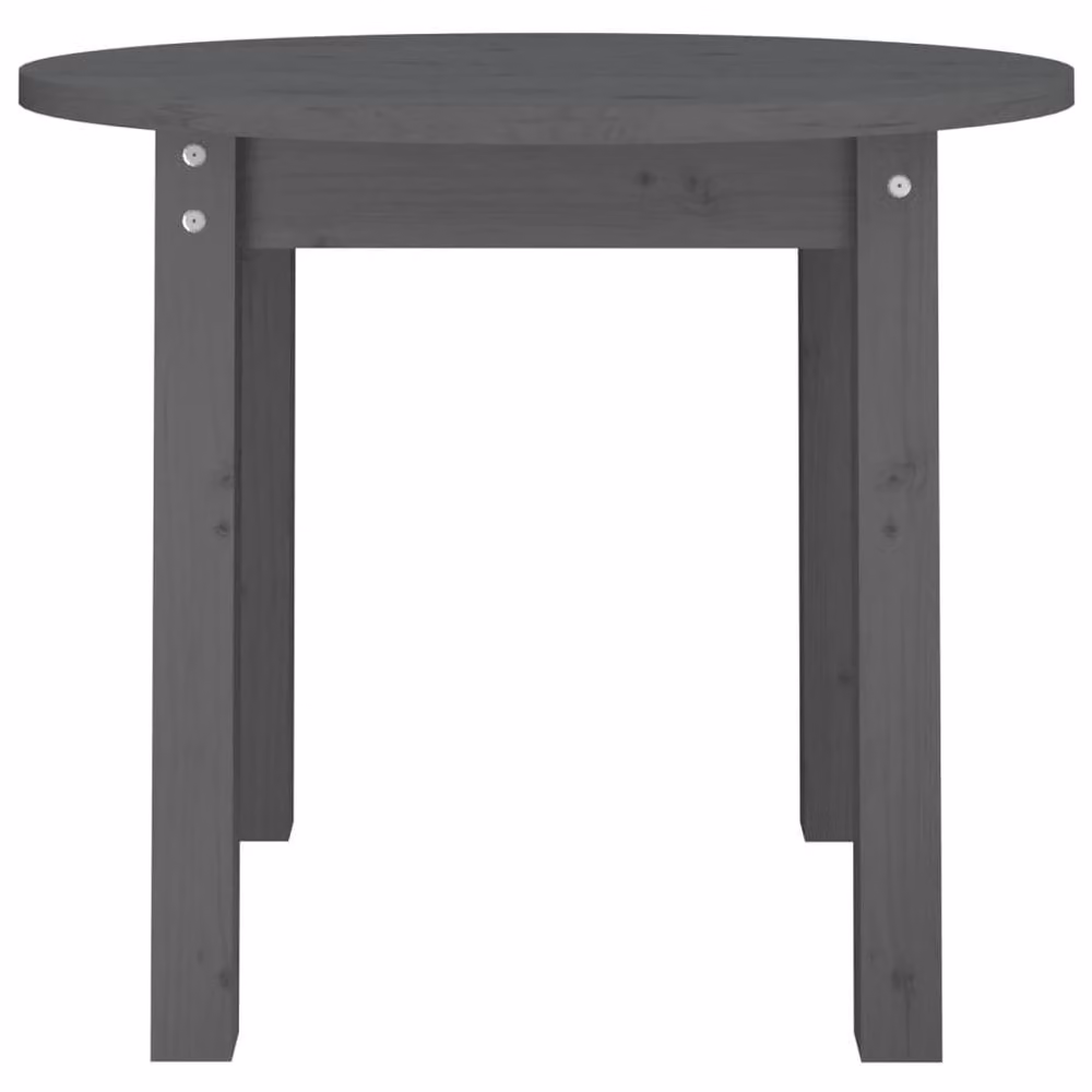 Berkfield Home Beautiful Round Solid Pine Coffee Table in Grey, Diameter: 55 cm, Height: 45 cm – 4