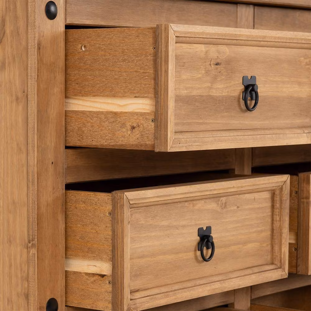 Seconique Corona Essentials 6 Drawer Chest in Natural Waxed Pine – 4