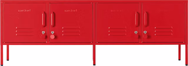 Mustard Made Poppy Freestanding Metal Storage Cabinet in Red, H 57 cm x W 40 cm x D 40 cm – 1