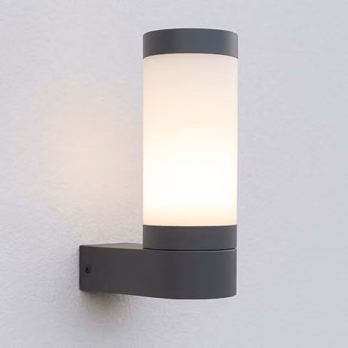 CGC Lighting Rome Anthracite Grey E27 Outdoor Wall Light with Opal Diffuser IP44 H 22 cm x W 12 cm x D 12 cm – 2