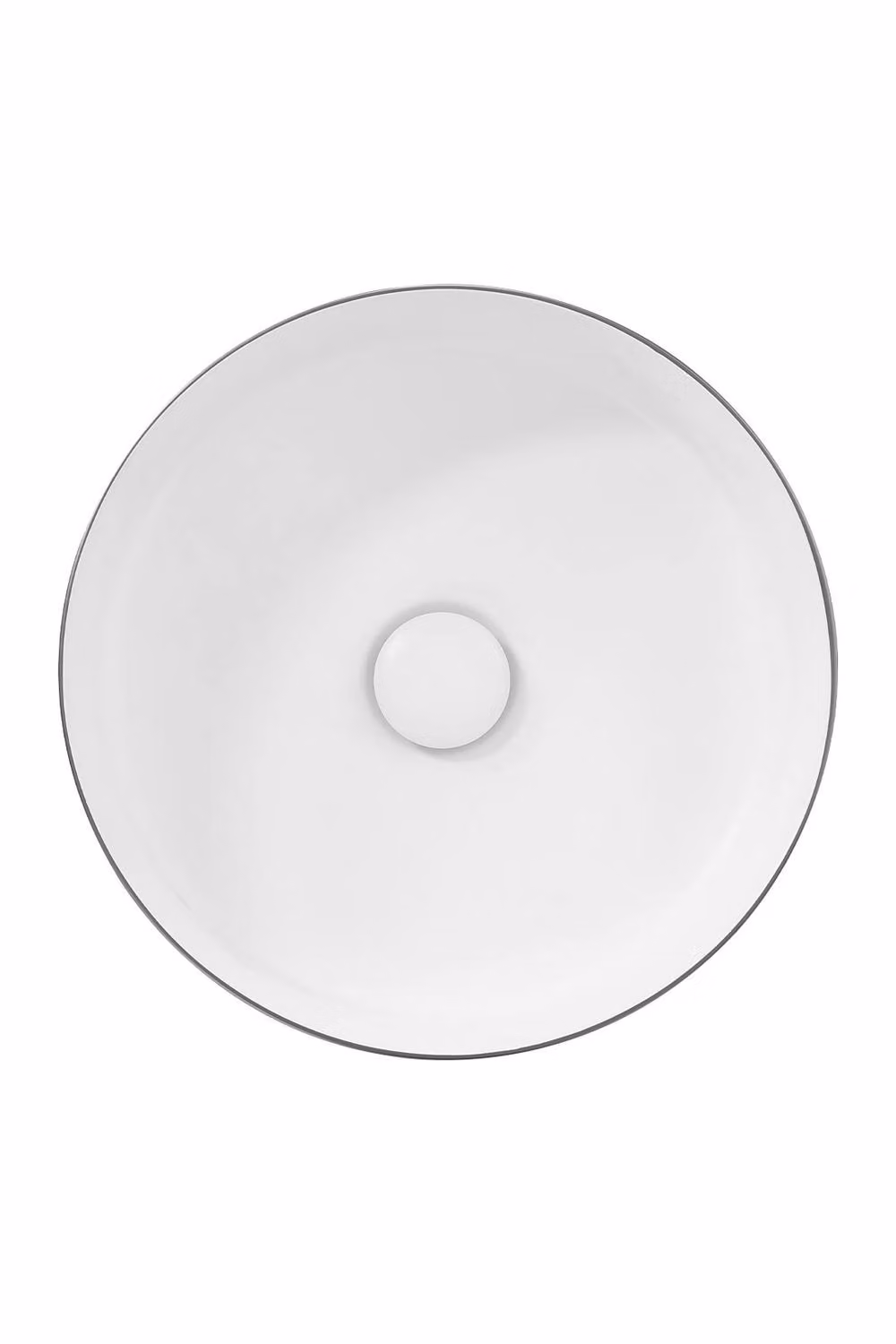 Living and Home Round Ceramic Countertop Vessel Sink in Silver, W/D/H: 36.0 x 36.0 x 12.5 cm – 4
