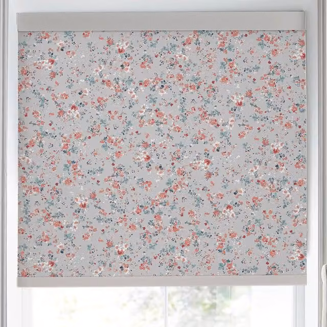 Laura Ashley Blossoms Made to Measure Blackout Roller Blind in Coral Floral Design