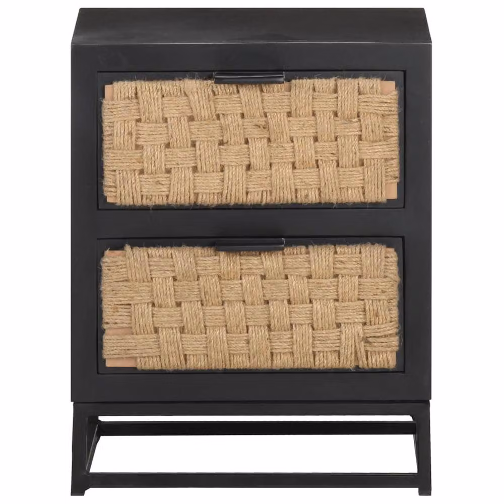 Berkfield Home Durable Bedside Cabinet in Black Solid Mango Wood, W/D/H: 40 x 30 x 50 cm – 2