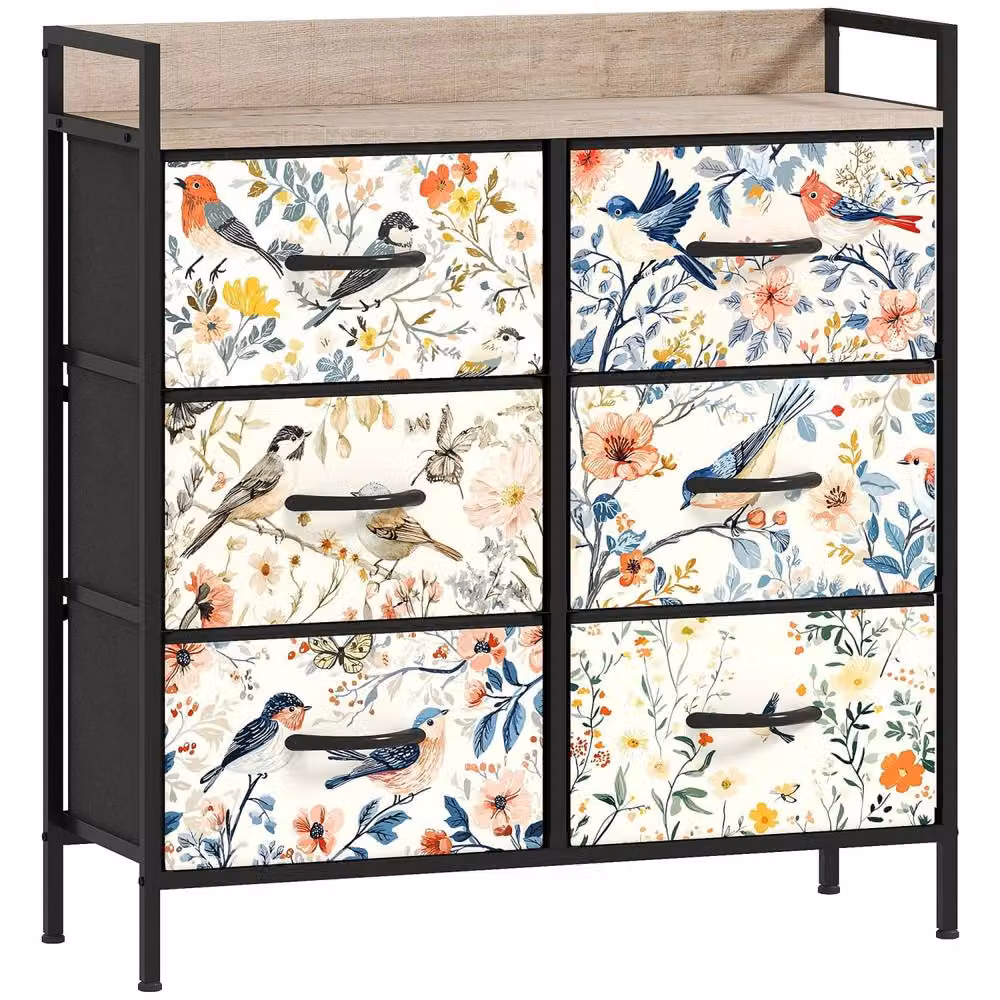 Wyld Haus Tonona 6 Drawer White Fabric Chest – 2