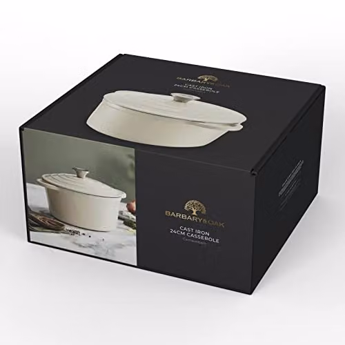Tower Casserole Pan with Enamel Interior, 24cm, Cream/Beige – 8