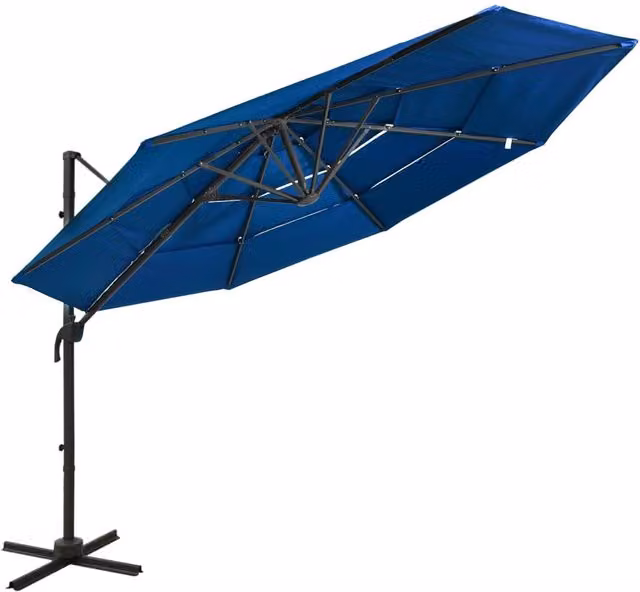 Berkfield Home 4-Tier Parasol with Aluminium Pole, Azure Blue, W: 300 cm x D: 300 cm – 1