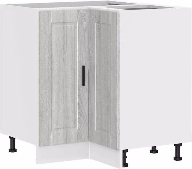 Berkfield Home Porto Grey Sonoma Kitchen Corner Base Cabinet