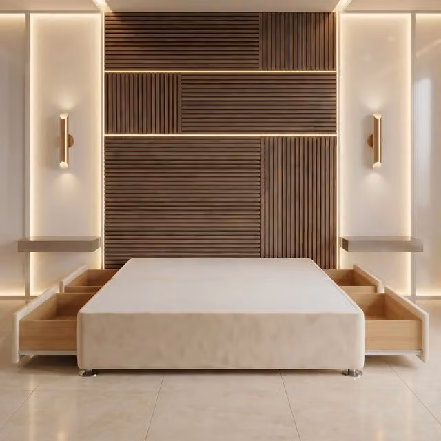 Somnior Beds Ltd Modern Upholstered Velvet Divan Bed Base with Drawers, W/D/H: 120 x 200 x 34.5 cm