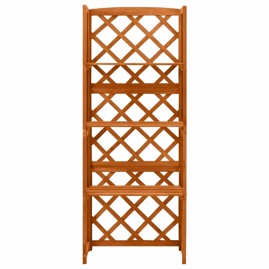 Berkfield Home Brown Solid Wood Trellis with Shelves, W/D/H: 55 x 30 x 140 cm – 2