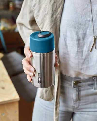 Black + Blum Insulated Stainless Steel Coffee Cup with Lid, Blue, 340ml – 2