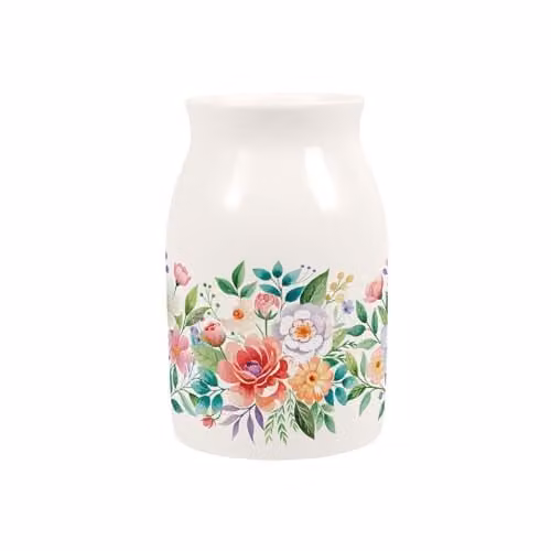 Purely Home Floral Porcelain Tabletop Vase, Multicolour and White – 1