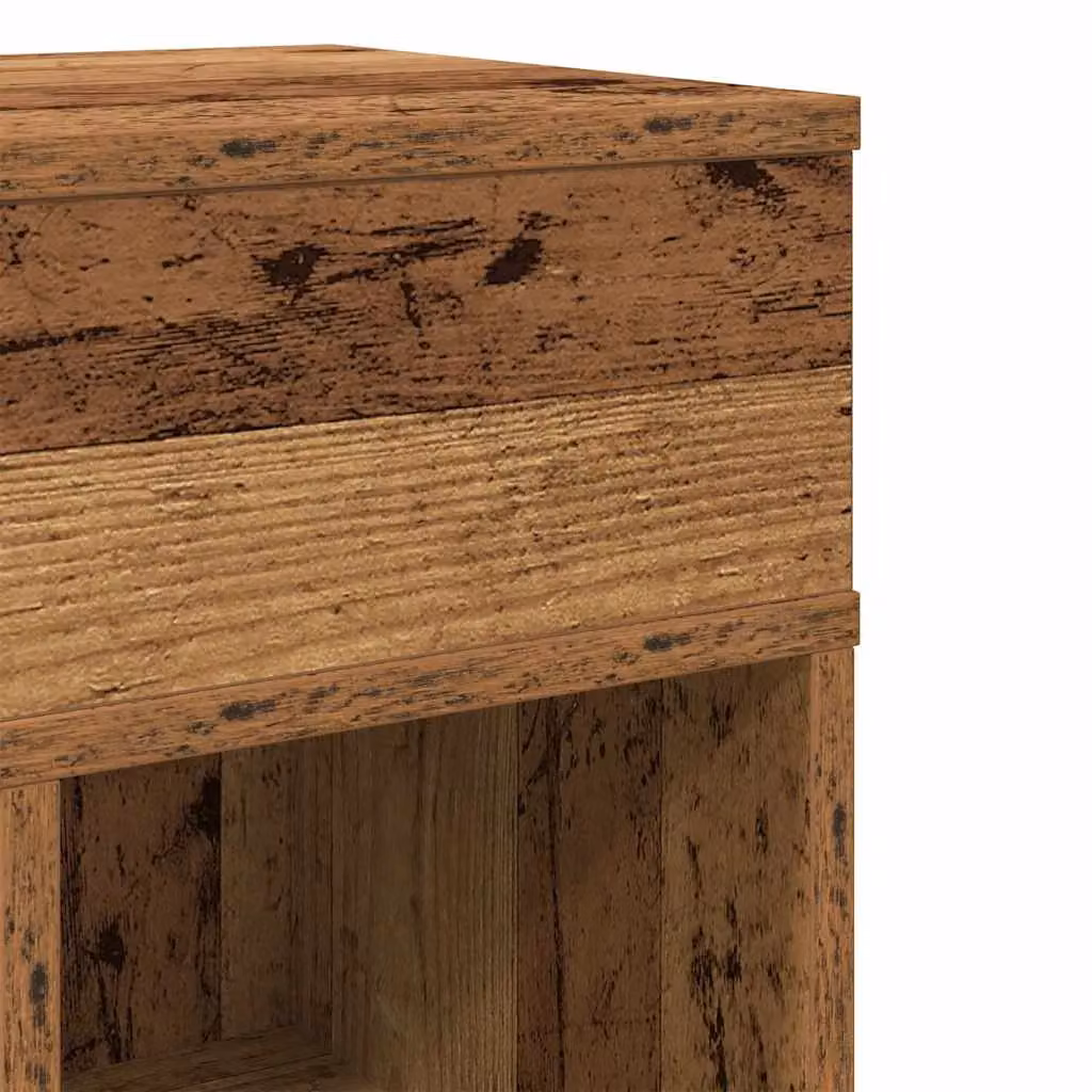Berkfield Home Bedside Cabinet with Drawer in Old Wood Brown, W/D/H: 25 x 31 x 66 cm – 5