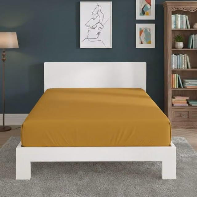 Snug City King Size Polycotton Extra Deep Fitted Sheet in Mustard Yellow, Depth: 40 cm – 1