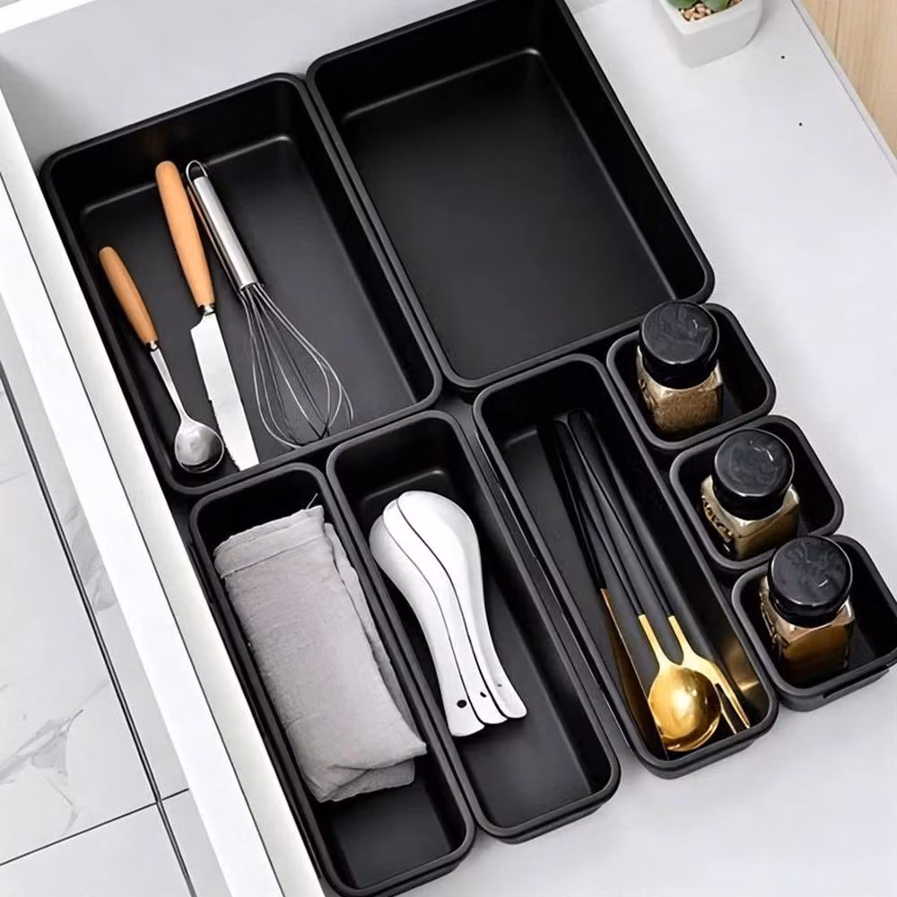 EONLION 32-Piece Interlocking Tool Box Organizer Tray, Black – 5