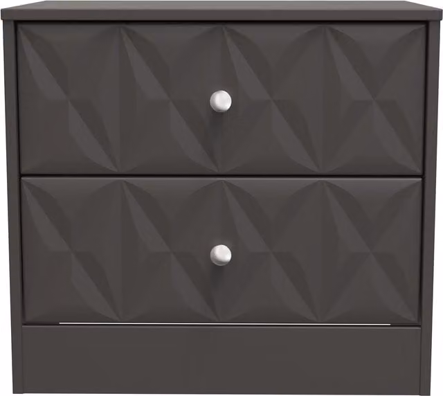 Ready Assembled 2 U Memphis 2 Drawer Side Table in Dark Grey – 1