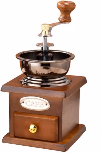 Quipulse Vintage Hand-Crank Coffee Bean Grinder in Brown – 1