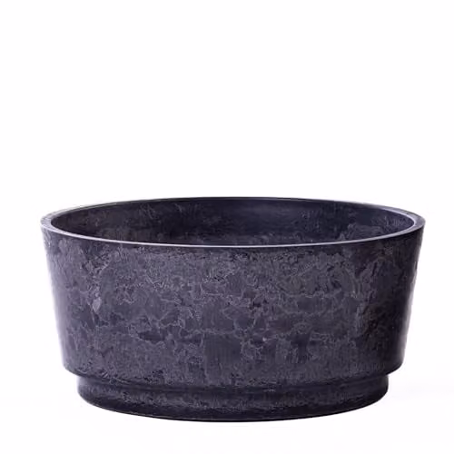 Garden Gear Caesar Marble Effect Charcoal Bowl Planter, Grey and Brown, Diameter: 46 cm – 1