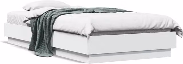 Berkfield Home Small Single Wood Bed Frame, White, W: 75 cm, L: 190 cm – 1