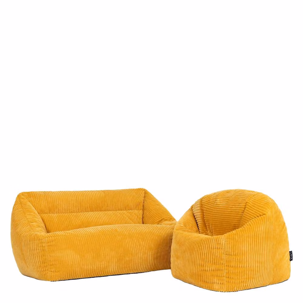 icon Kids Cecilia Bean Bag Sofa in Yellow Jumbo Cord – 2