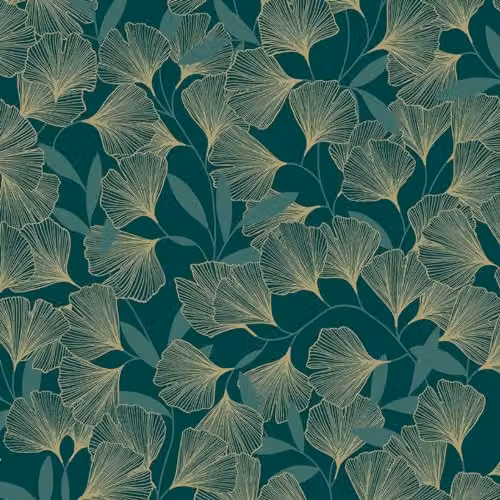 Grandeco Ginko Leaf Botanical Green Textured Vinyl Wallpaper – 1