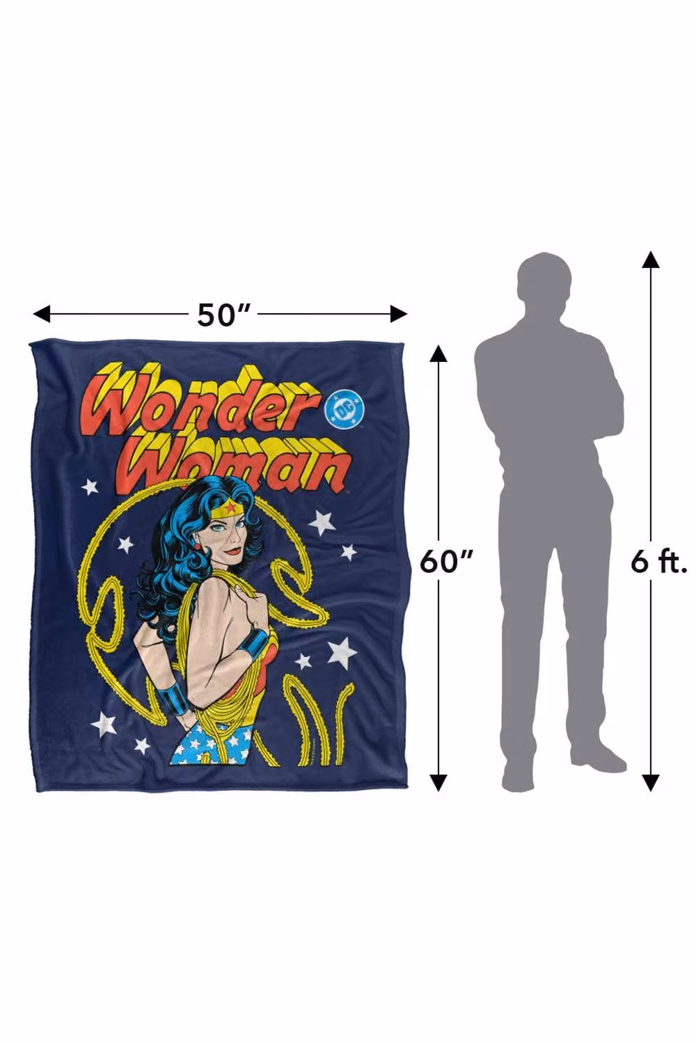 LOGOVISION Wonder Woman Golden Lasso Super Soft Silky Touch Fleece Throw Blanket, Multicolour, W: 91 cm, D: 147 cm – 8