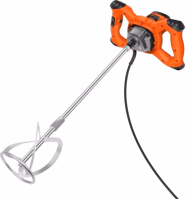 SPETLEK 3800W Portable Electric Cement Paddle Mixer in Orange – 1