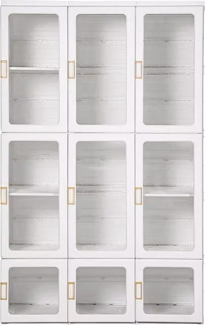 HOMCOM Modern White Wardrobe with Glass Doors and Hanging Rod, H: 170.0 cm x W: 104.0 cm x D: 21.8 cm – 1