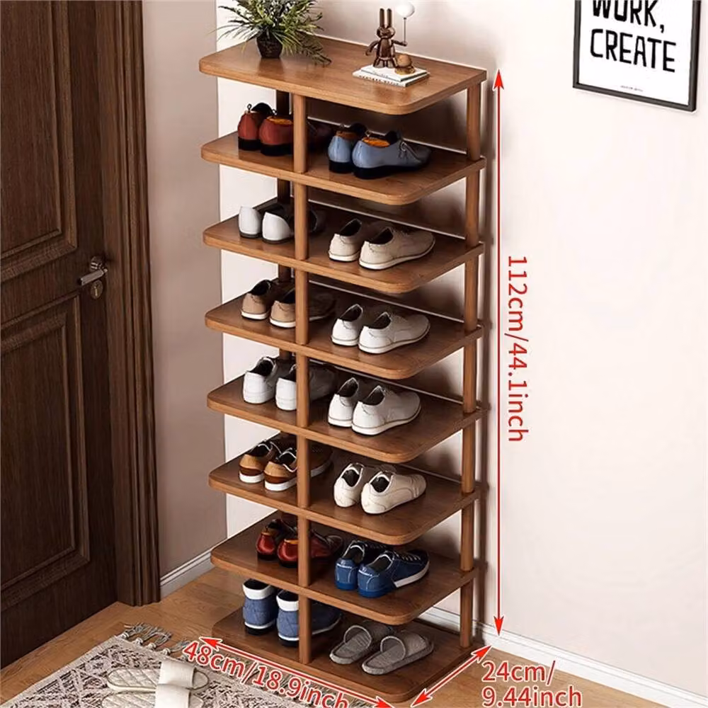 Nordara 8 Tier Wooden Shoe Rack in Brown – 2