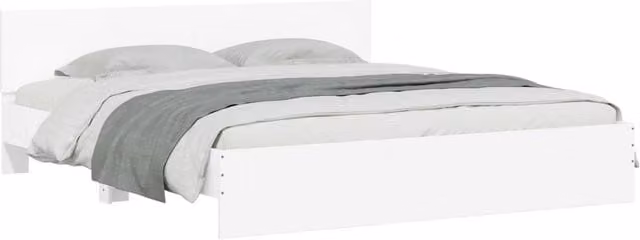 Berkfield Home Durable White Engineered Wood Bed Frame, W/D/H: 200 x 200 x 70 cm – 1