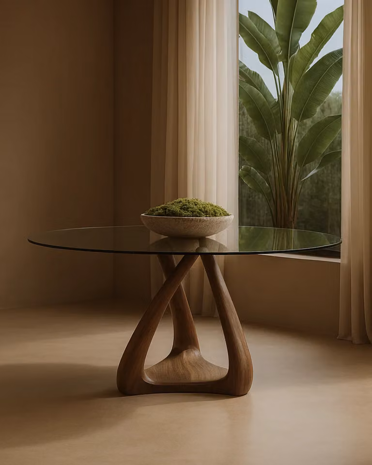 Tommy Franks Avignon Square Dining Table with Walnut Wood and Transparent Glass Top, W/D/H: 140 x 140 x 75 cm