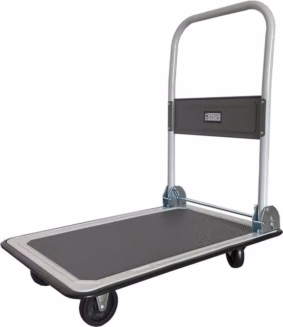 Stakx Heavy Duty Folding Steel Platform Hand Trolley, 150kg Capacity, Grey
