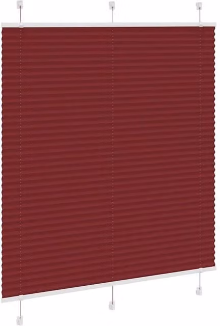 Berkfield Home Single Pleat Blind in Bordeaux Red, Polyester, W: 115 cm, H: 100 cm – 1