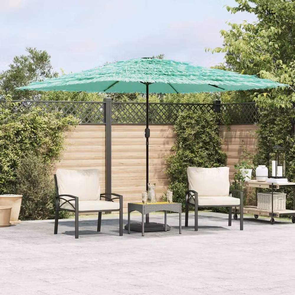 Berkfield Home Garden Parasol in Green with Steel Pole, W/D/H: 290 x 290 x 238 cm – 2