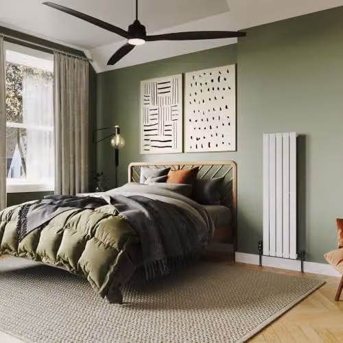 UK Radiators Typhoon White Vertical Designer Radiator, W: 34.0 cm, H: 120.0 cm – 2