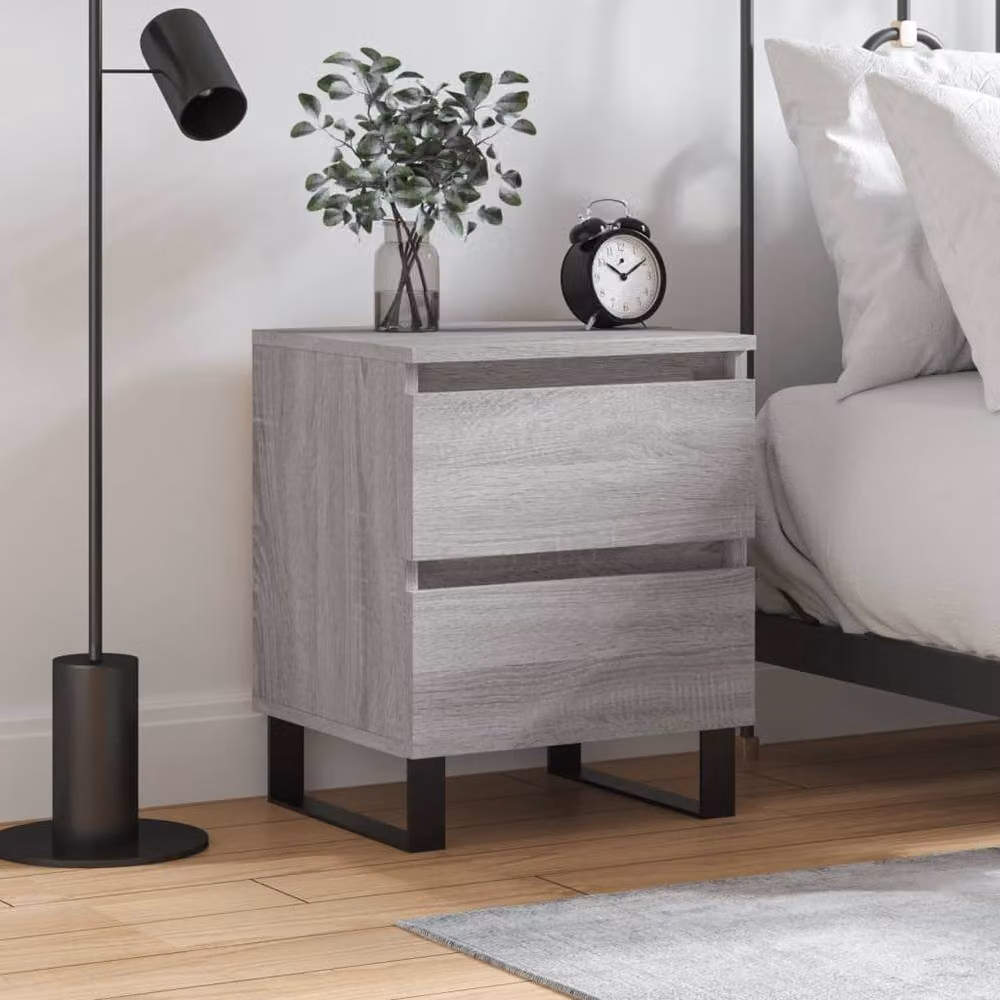Berkfield Home Elegant Bedside Cabinet in Grey Sonoma, W: 40 cm, D: 35 cm, H: 50 cm – 2