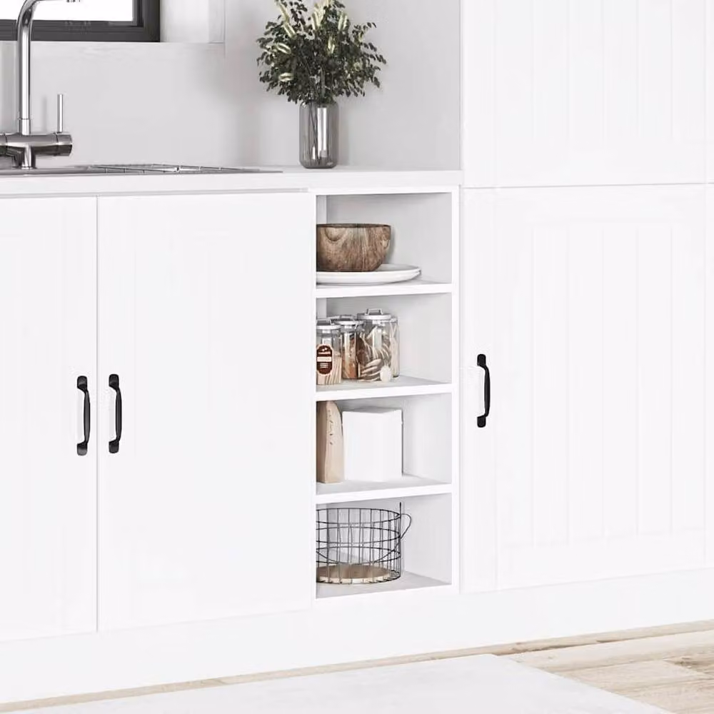 Berkfield Home White Freestanding Kitchen Base Unit with Hinged Doors and Internal Shelves, W/D/H: 30.0 x 44.0 x 81.5 cm – 2