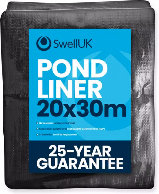 Swell UK Black HDPE Pond Liner 20 x 30 m