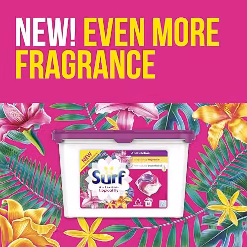 Surf Tropical Lily 3 in 1 Laundry Detergent Capsules for 18 Washes – 2