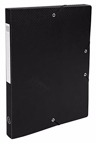 Exacompta Black Plastic A4 Document Box for Archive Storage