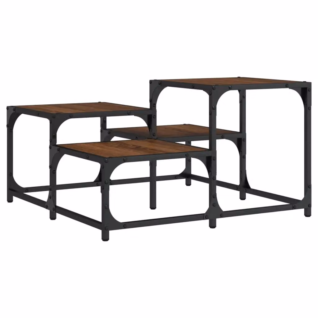 Berkfield Home Brown Oak Coffee Table, W/D/H: 68 x 68 x 40 cm – 2
