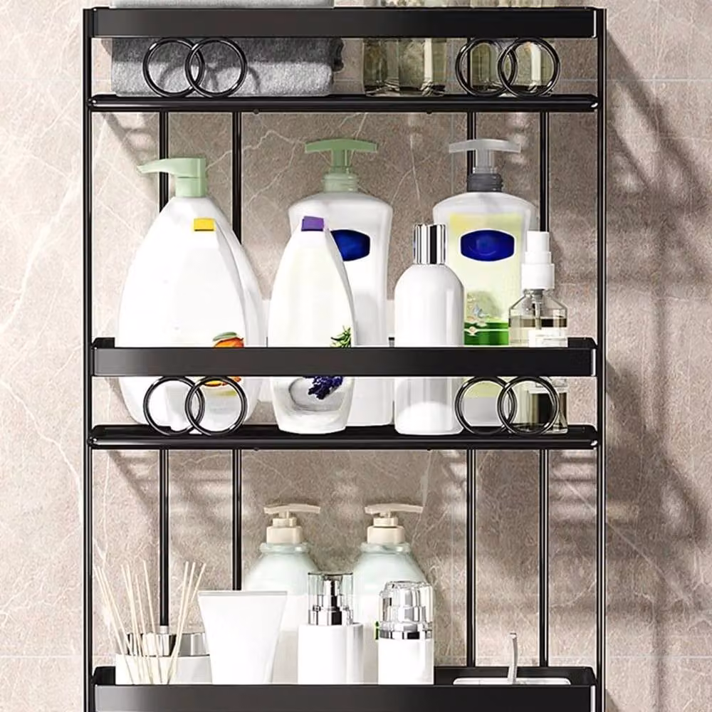 VOGREX 3-Tier Large Over The Toilet Storage Shelf in Black – 3