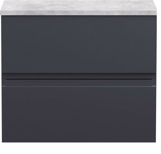 Balterley Mavesyn Contemporary 2 Drawer Wall Hung Bathroom Vanity Unit, Dark Grey, Width: 60 cm