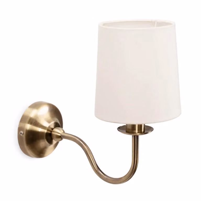 ValueLights Memphis Antique Gold Traditional Wall Light in Brown and Gold/Brass
