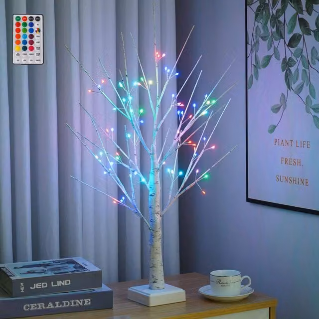 Smartbies 11 Pack Pre Lit Christmas Birch Twig Tree Lamp with Remote Control, Multicolour – 1
